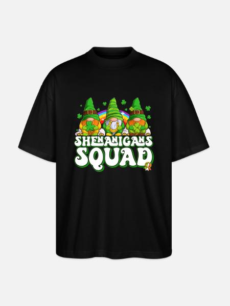 Saint-Patrick Elfes irlandais Gnome - T-shirt bio Blaster 2.0 coupe oversize Stanley/Stella Unisexe - noir