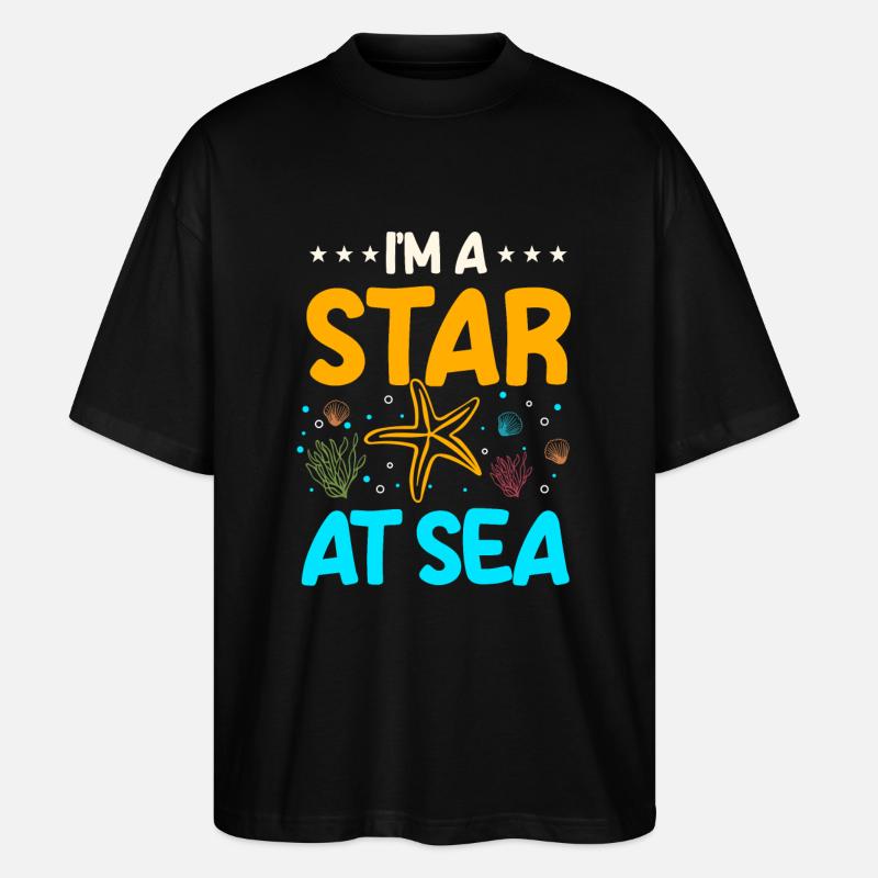 Lustiges Seestern Geschenkidee - Stanley/Stella Oversized Unisex Bio T-Shirt Blaster 2.0 - Schwarz