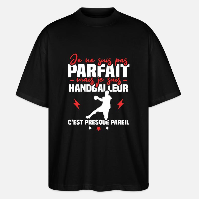 Pas parfait mais handballeur - T-shirt bio Blaster 2.0 coupe oversize Stanley/Stella Unisexe - noir