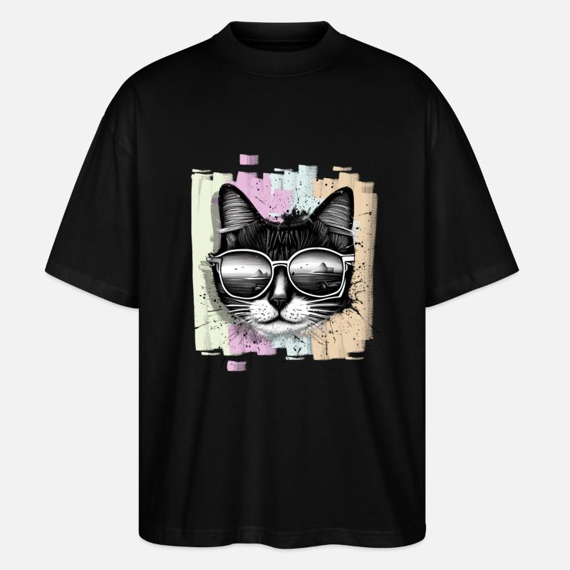 Lunettes de soleil Cat - T-shirt bio Blaster 2.0 coupe oversize Stanley/Stella Unisexe - noir