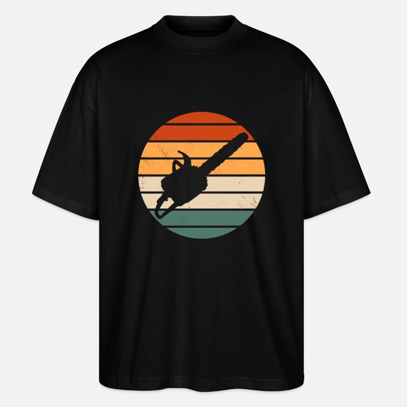 Retro Kettensäge - Stanley/Stella Oversized Unisex Bio T-Shirt Blaster 2.0 - Schwarz