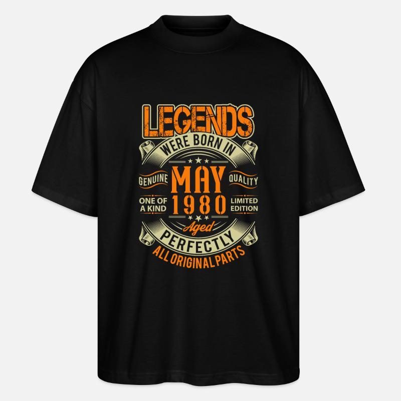 1980 Mai Birthday Legend - T-shirt bio Blaster 2.0 coupe oversize Stanley/Stella Unisexe - noir