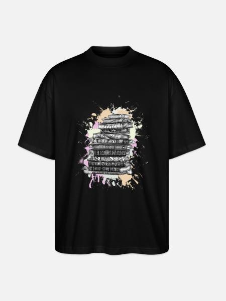 Reading books book - Stanley/Stella Oversized Unisex Organic T-shirt Blaster 2.0 - black