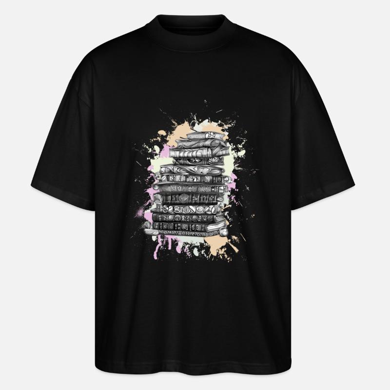 Reading books book - Stanley/Stella Oversized Unisex Organic T-shirt Blaster 2.0 - black