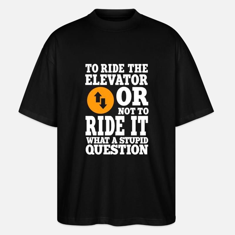 Fahrstuhl Geschenk - Stanley/Stella Oversized Unisex Bio T-Shirt Blaster 2.0 - Schwarz