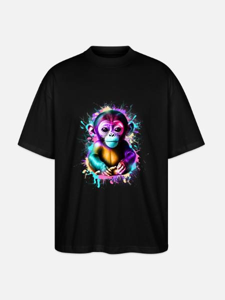 Affe Bunt - Stanley/Stella Oversized Unisex Bio T-Shirt Blaster 2.0 - Schwarz