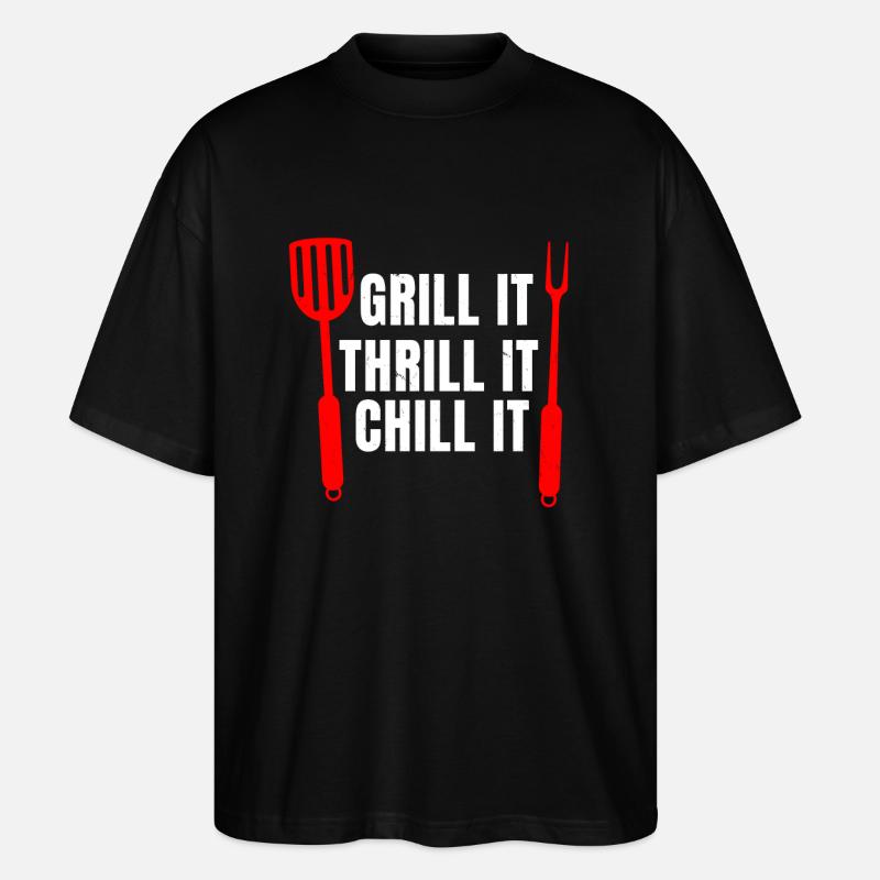 Funny BBQ Gift Idea - Stanley/Stella Oversized Unisex Organic T-shirt Blaster 2.0 - black