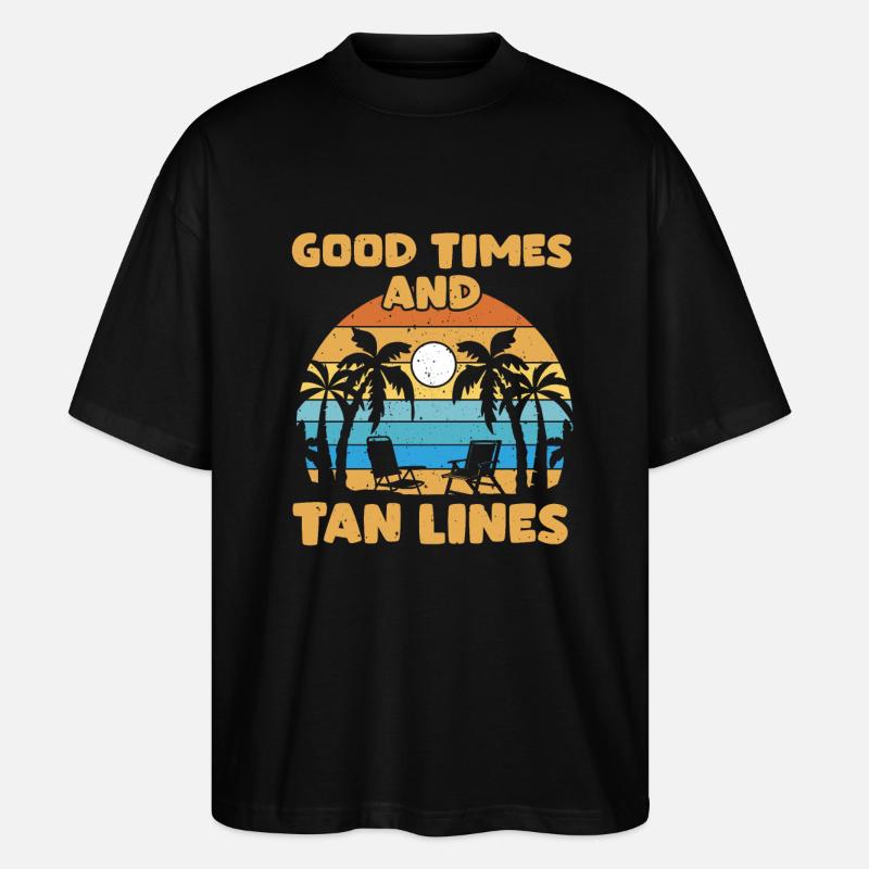 Lustiger Palmenstrand Und Sommerferien - Stanley/Stella Oversized Unisex Bio T-Shirt Blaster 2.0 - Schwarz