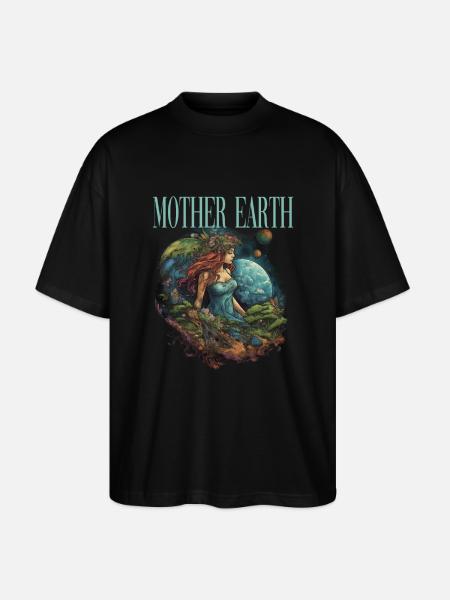 Respektier Muttererde Unseren Planeten Natur - Stanley/Stella Oversized Unisex Bio T-Shirt Blaster 2.0 - Schwarz