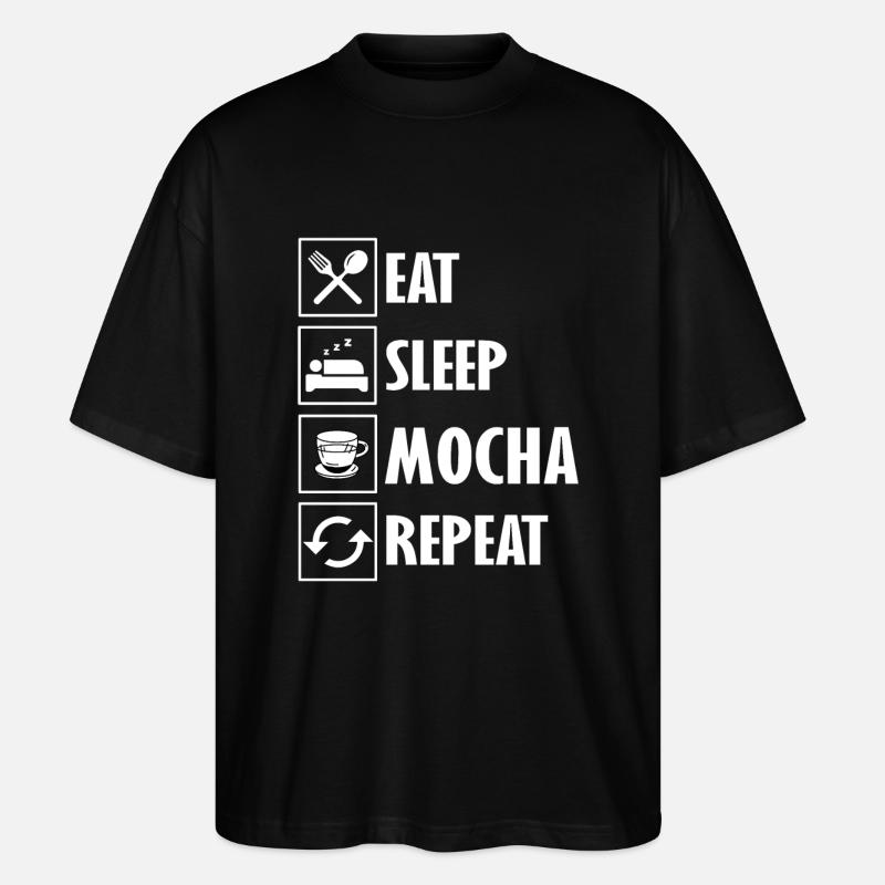 Lustiger Mokka Kaffee Geschenk - Stanley/Stella Oversized Unisex Bio T-Shirt Blaster 2.0 - Schwarz