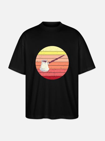 Retro Turkish Coffee Cezve Outfit - Stanley/Stella Oversized Unisex Organic T-shirt Blaster 2.0 - black