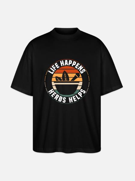 Herbs Natural Healing - Stanley/Stella Oversized Unisex Organic T-shirt Blaster 2.0 - black