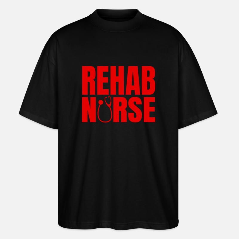 Lettrage de l’infirmière en réadaptation - T-shirt bio Blaster 2.0 coupe oversize Stanley/Stella Unisexe - noir