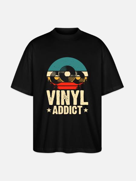 Vinyl Addict - Stanley/Stella Oversized Unisex Organic T-shirt Blaster 2.0 - black