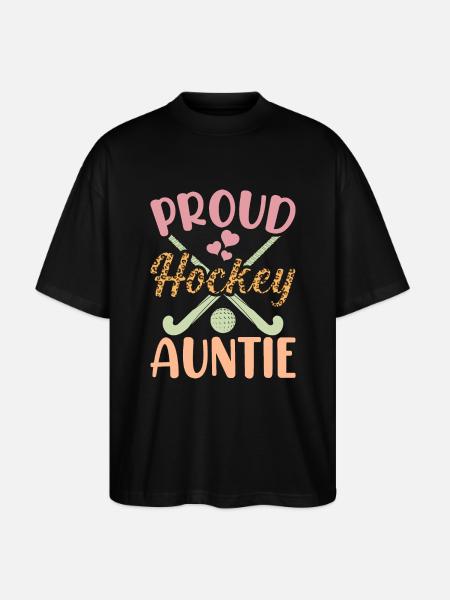 Hockey Aunt - Stanley/Stella Oversized Unisex Organic T-shirt Blaster 2.0 - black