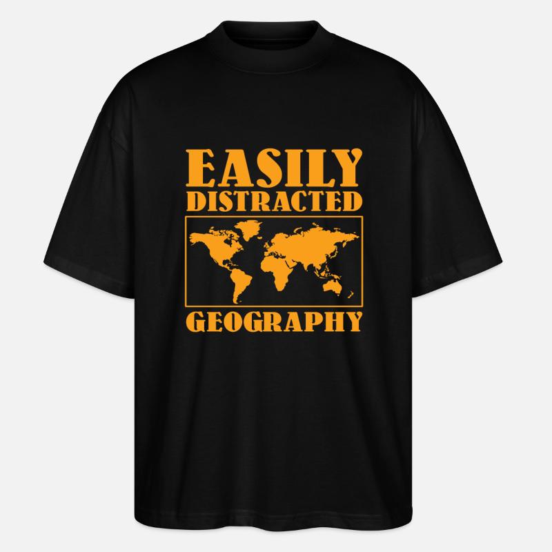 Funny Geography Map Design - Stanley/Stella Oversized Unisex Organic T-shirt Blaster 2.0 - black