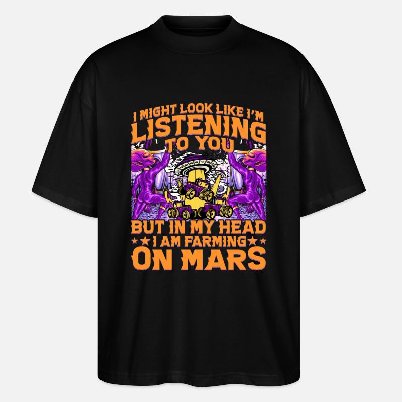 Dictons drôles extraterrestres - T-shirt bio Blaster 2.0 coupe oversize Stanley/Stella Unisexe - noir