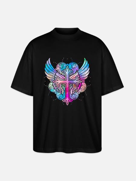 Christianity Cross - Stanley/Stella Oversized Unisex Organic T-shirt Blaster 2.0 - black