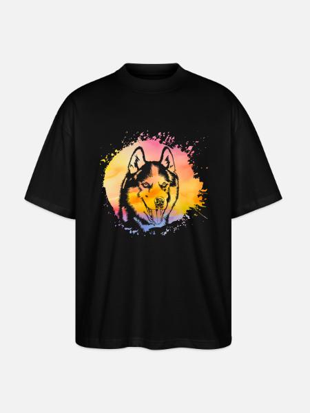 Husky Dog - Stanley/Stella Oversized Unisex Organic T-shirt Blaster 2.0 - black
