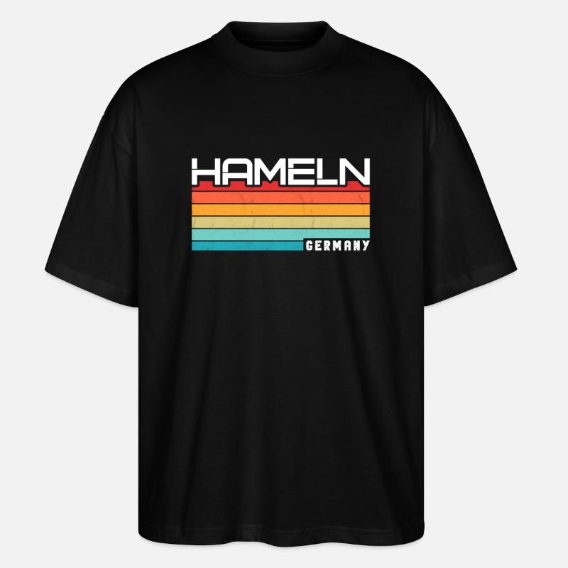 Hamelnerin Hamelner Hameln - Stanley/Stella Oversized Unisex Bio T-Shirt Blaster 2.0 - Schwarz