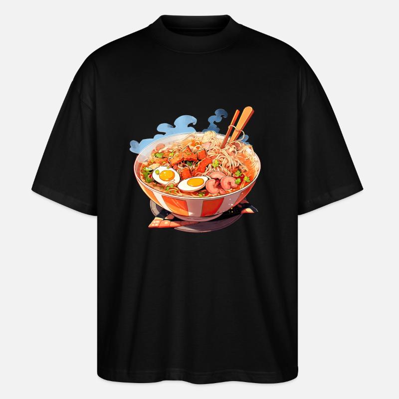 Anime Ramen Nudeln - Stanley/Stella Oversized Unisex Bio T-Shirt Blaster 2.0 - Schwarz