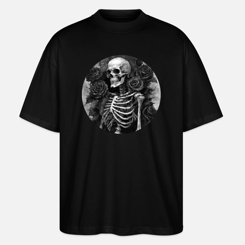 Squelette Goth noir et blanc - T-shirt bio Blaster 2.0 coupe oversize Stanley/Stella Unisexe - noir
