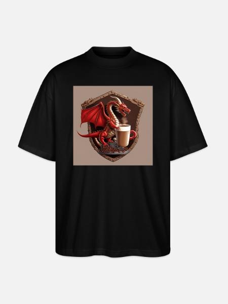 Welsh Coffee Shield - Stanley/Stella Oversized Unisex Organic T-shirt Blaster 2.0 - black