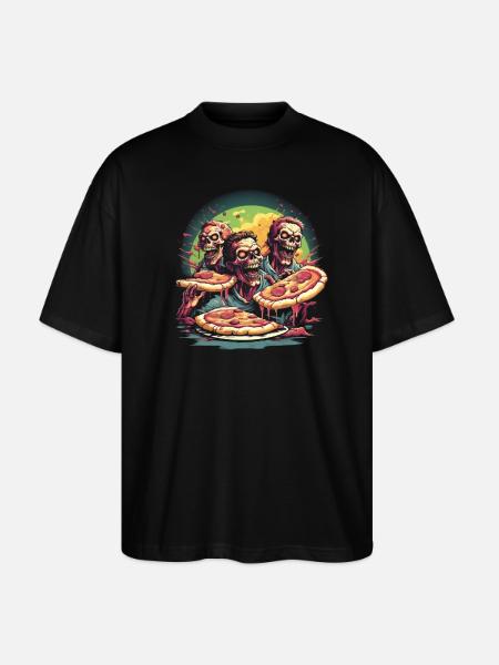 Pizza bis ich sterbe - Stanley/Stella Oversized Unisex Bio T-Shirt Blaster 2.0 - Schwarz