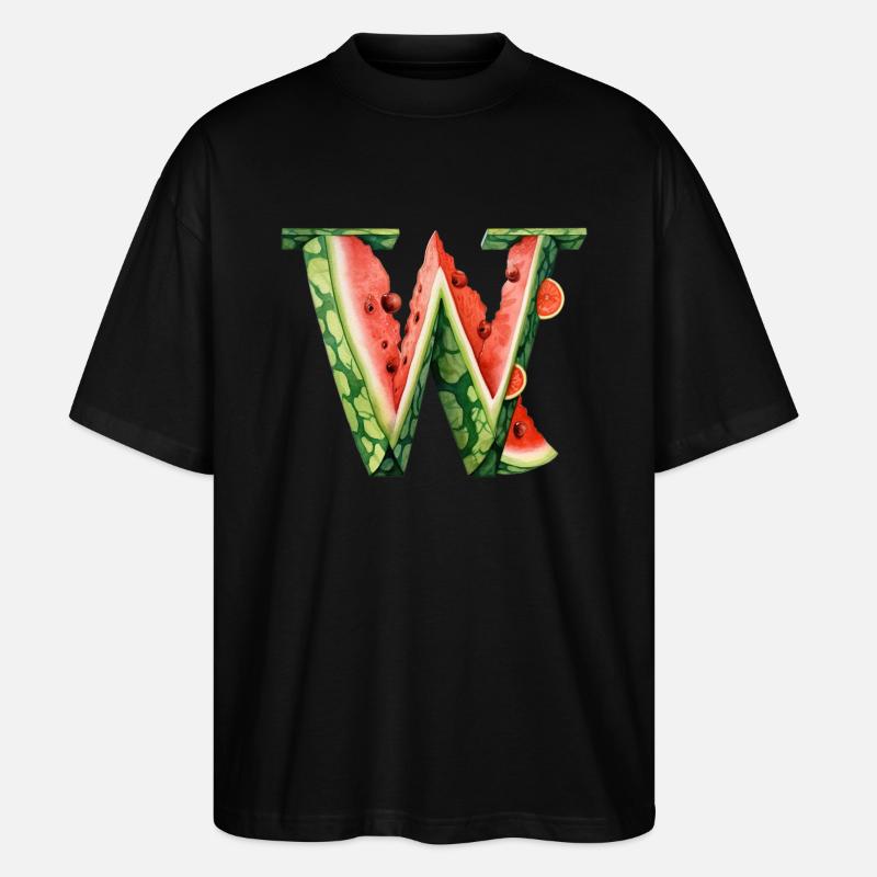 Wassermelonen Buchstabe Melonen - Stanley/Stella Oversized Unisex Bio T-Shirt Blaster 2.0 - Schwarz