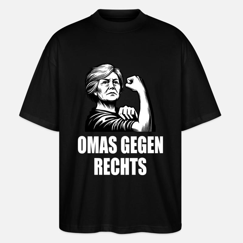 Omas gegen rechts - Stanley/Stella Oversized Unisex Bio T-Shirt Blaster 2.0 - Schwarz