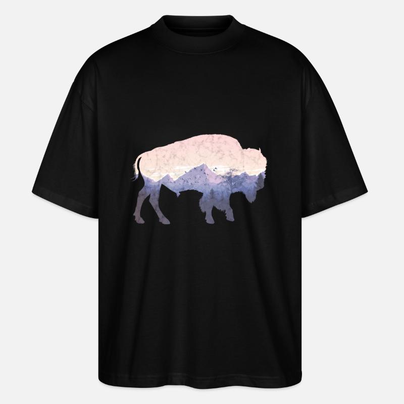 Bison utilisé look - T-shirt bio Blaster 2.0 coupe oversize Stanley/Stella Unisexe - noir