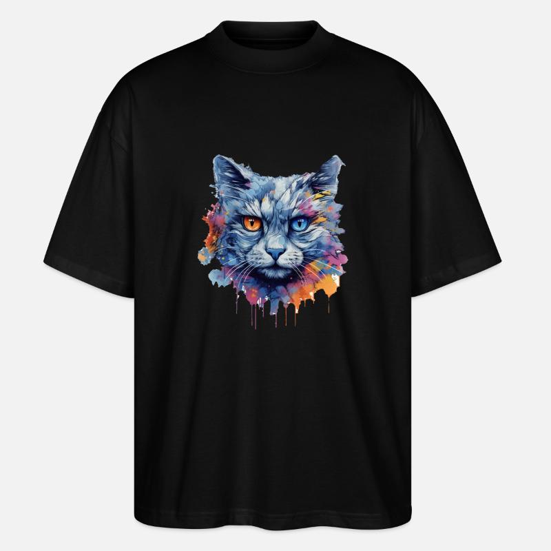 Cat - Stanley/Stella Oversized Unisex Organic T-shirt Blaster 2.0 - black