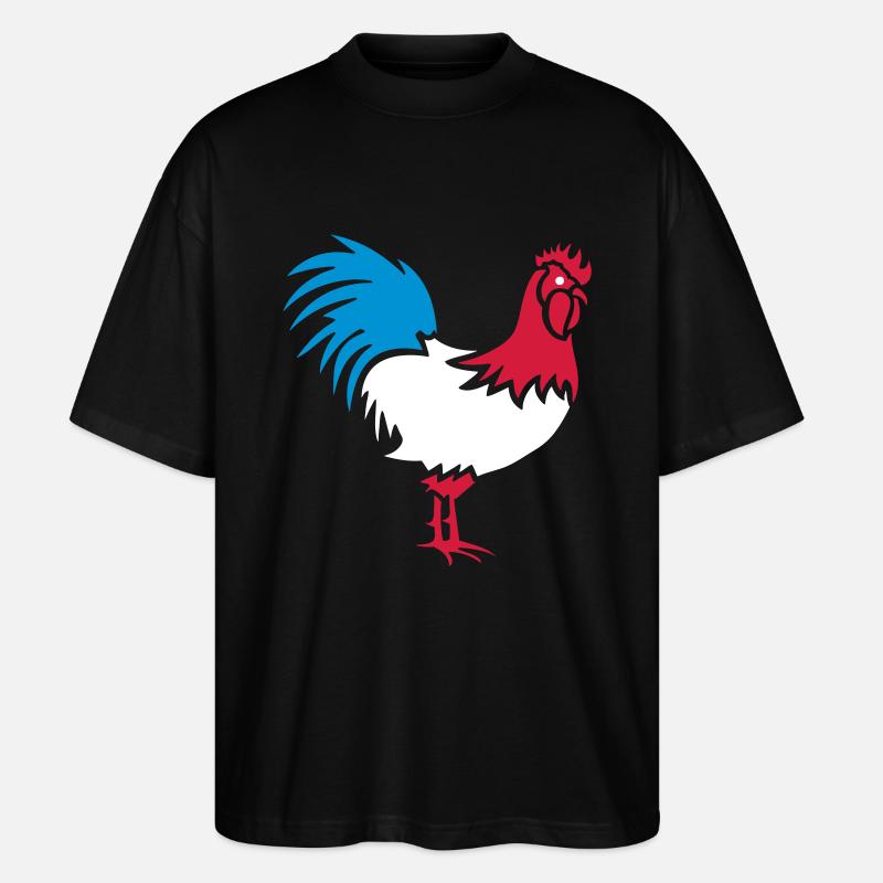 Hahn Frankreich - Stanley/Stella Oversized Unisex Bio T-Shirt Blaster 2.0 - Schwarz
