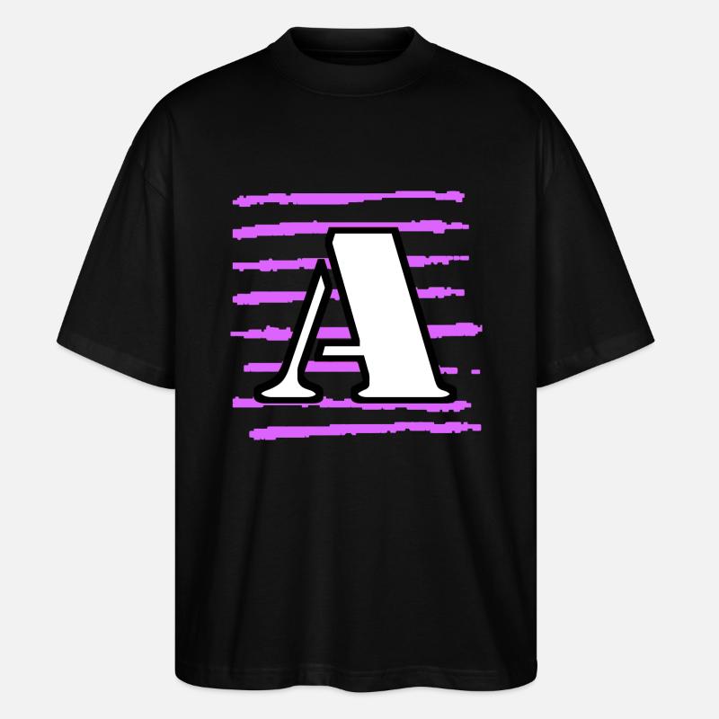 noir blanc violet rayé a - T-shirt bio Blaster 2.0 coupe oversize Stanley/Stella Unisexe - noir