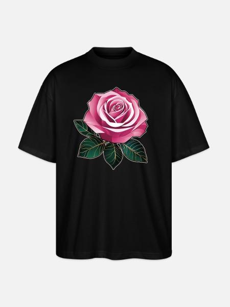 Rosa Rose II - Stanley/Stella Oversized Unisex Bio T-Shirt Blaster 2.0 - Schwarz