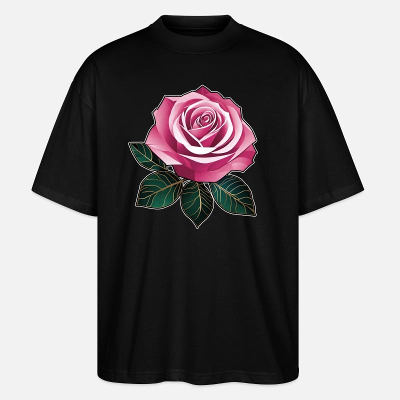Rosa Rose II - Stanley/Stella Oversized Unisex Bio T-Shirt Blaster 2.0 - Schwarz