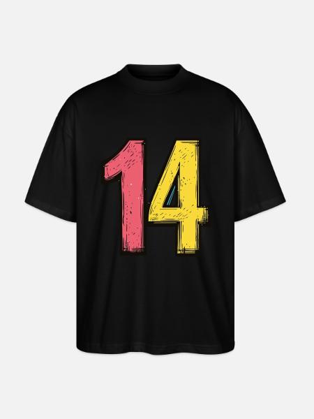 14 Number Comic - Stanley/Stella Oversized Unisex Organic T-shirt Blaster 2.0 - black