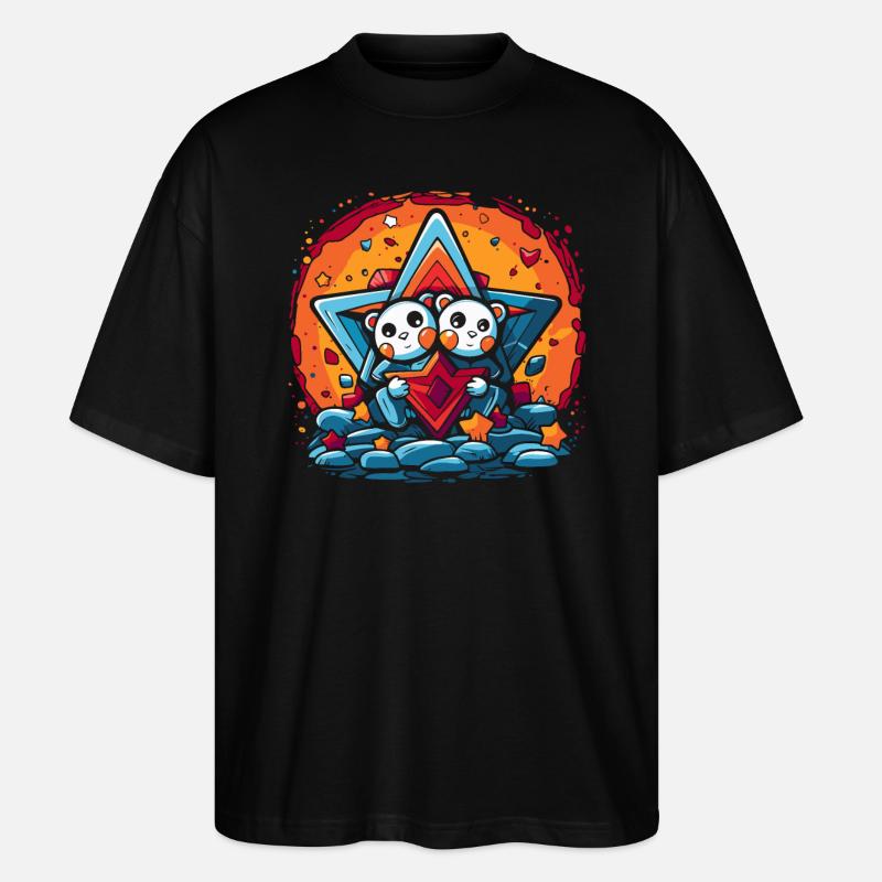 Two Loving Bears - Stanley/Stella Oversized Unisex Organic T-shirt Blaster 2.0 - black