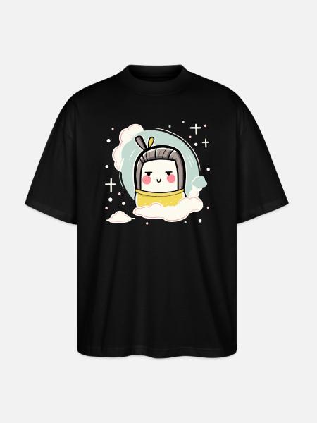 Chibi Kawaii Tofu Geisha - Stanley/Stella Oversized Unisex Organic T-shirt Blaster 2.0 - black