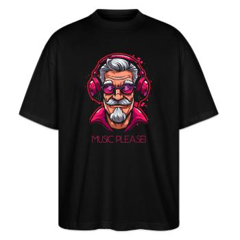 Boomer Opale, Musique S’il Vous Plaît - T-shirt bio Blaster 2.0 coupe oversize Stanley/Stella Unisexe - noir - Devant - Alina (178cm) & Michal (187cm)