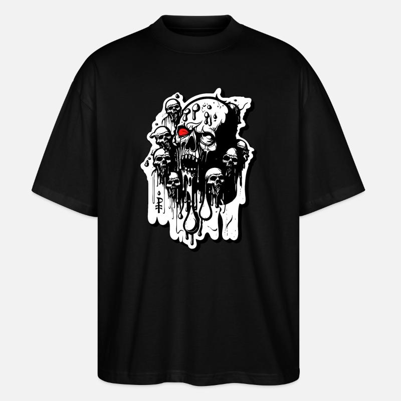 Zombie Skulls and Skulls - Stanley/Stella Oversized Unisex Organic T-shirt Blaster 2.0 - black