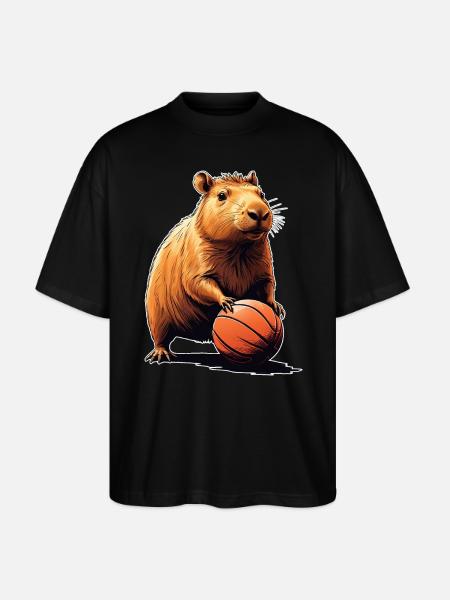 Capybara Basket-ball - T-shirt bio Blaster 2.0 coupe oversize Stanley/Stella Unisexe - noir
