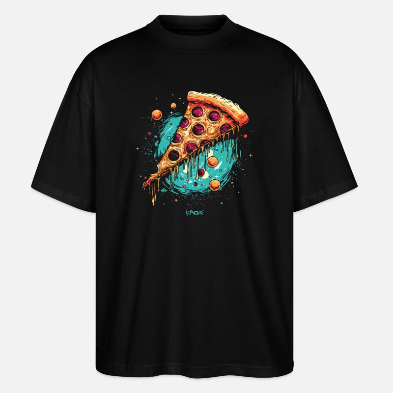 Galaxien-Pizza - Stanley/Stella Oversized Unisex Bio T-Shirt Blaster 2.0 - Schwarz