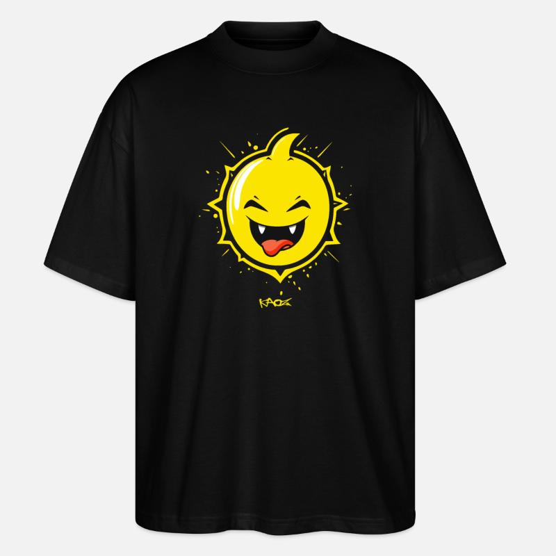 Zitronen-Zitrus freches gemeines Gesicht - Stanley/Stella Oversized Unisex Bio T-Shirt Blaster 2.0 - Schwarz