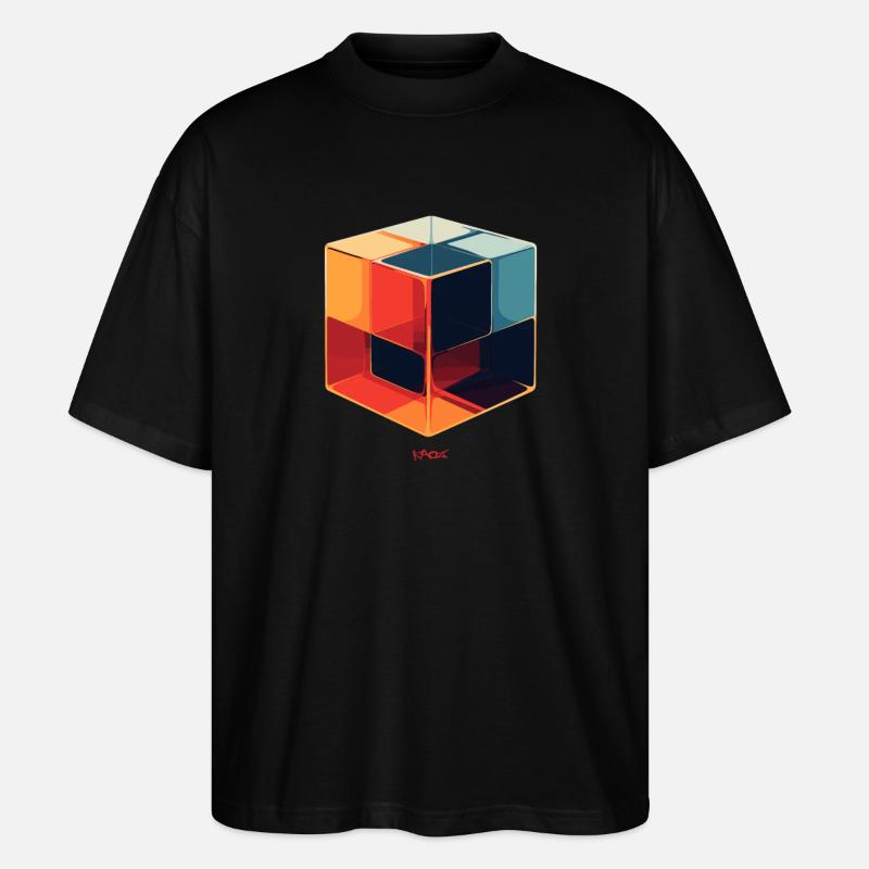 Ein Glaswürfel - Stanley/Stella Oversized Unisex Bio T-Shirt Blaster 2.0 - Schwarz
