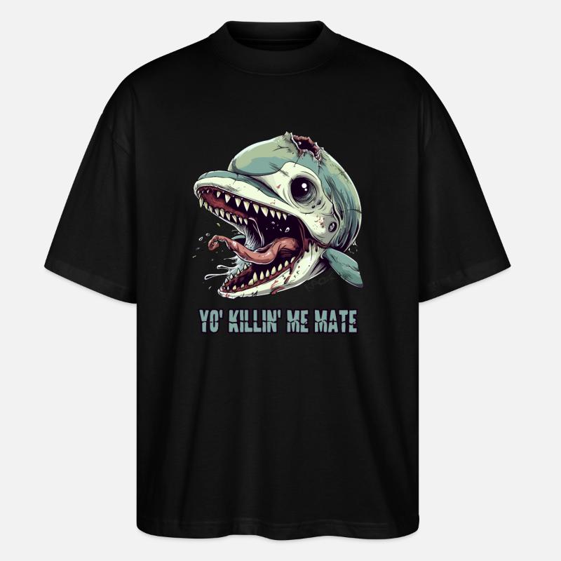 Plainte du dauphin zombie - T-shirt bio Blaster 2.0 coupe oversize Stanley/Stella Unisexe - noir