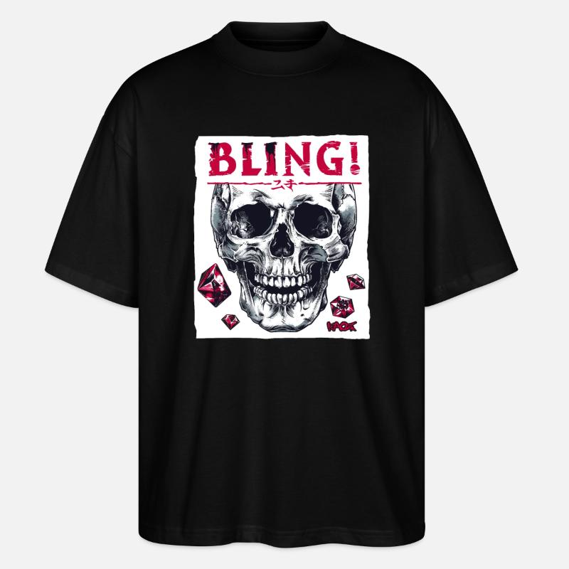 Diamants, rubis et crânes - T-shirt bio Blaster 2.0 coupe oversize Stanley/Stella Unisexe - noir
