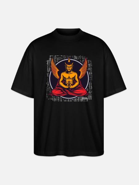 The Evil Side of the Buddha with Wings - Stanley/Stella Oversized Unisex Organic T-shirt Blaster 2.0 - black