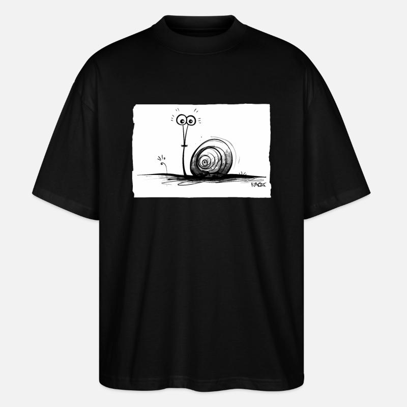 Funny Cute Pencil Snail - Stanley/Stella Oversized Unisex Organic T-shirt Blaster 2.0 - black