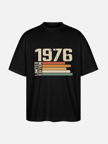 1976 Vintage - Retro 1976 Fødselsdagsgave 1976 - Stanley/Stella Oversize Unisex Øko T-shirt Blaster 2.0 - sort